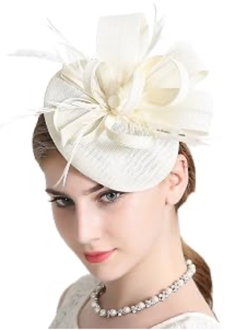 Feather Fascinators Womens Pillbox Flower Derby Hat for Cocktail Ball party tea
